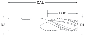 3 Flute Silver Knuckle Rougher Diagram